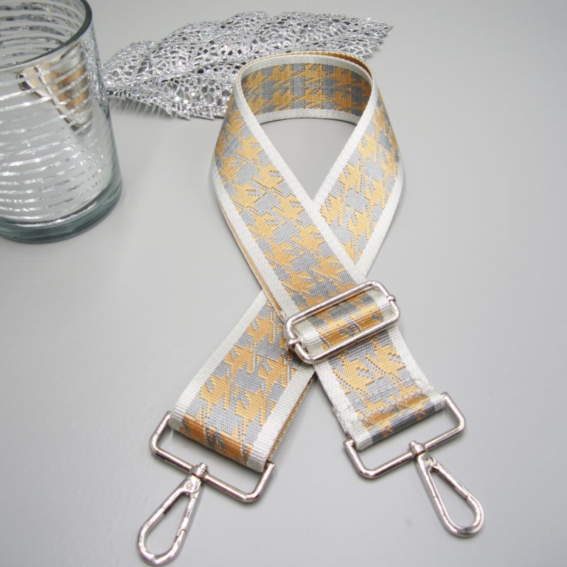 Taschengurt Schultergurt , universal Farben silber grau ocker Schultergurt, Schulterriemen, Karabiner silber