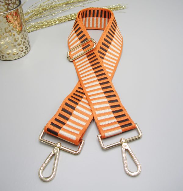 Taschengurt Schultergurt , Klavier Design, universal Gurt orange Karabiner gold