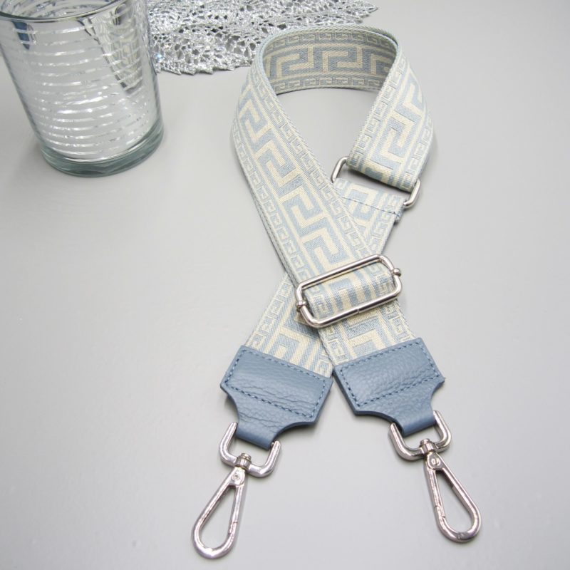 Taschengurt blau ,Classic Design jeans blau silber , Karabiner silber